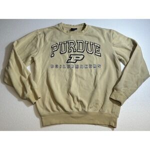 Purdue Boilermakers Crewneck Sweatshirt Mens Size Small Cream Colosseum